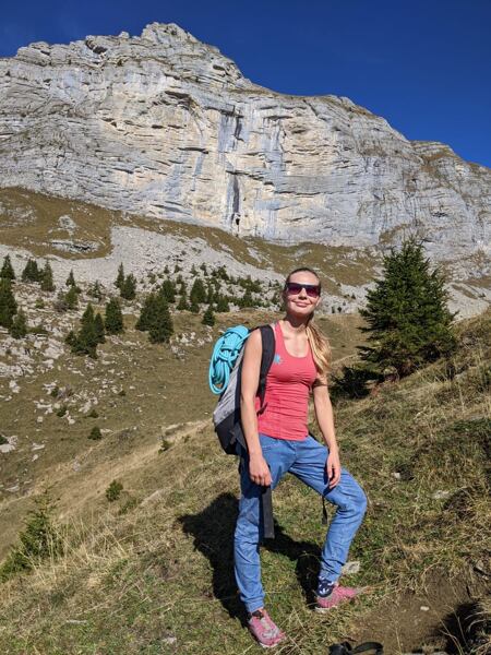 Stěna Hintisberg za zády